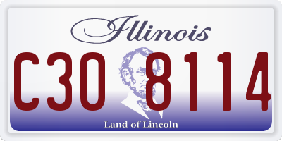 IL license plate C308114