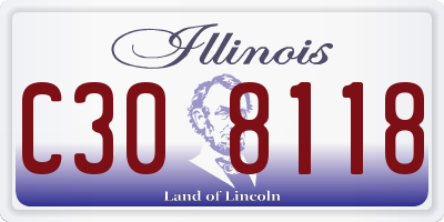 IL license plate C308118