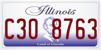 IL license plate C308763