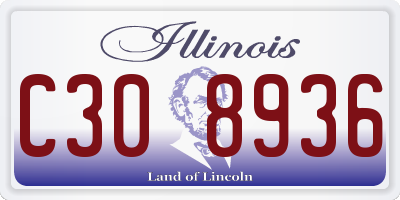 IL license plate C308936