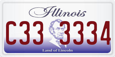 IL license plate C333334