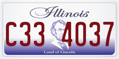 IL license plate C334037