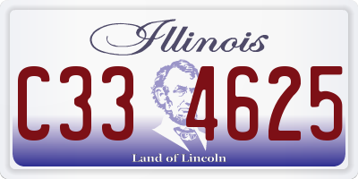 IL license plate C334625
