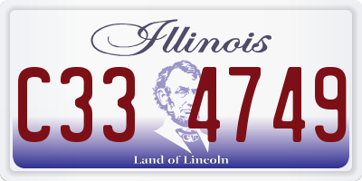 IL license plate C334749