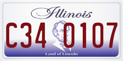 IL license plate C340107