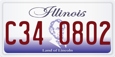 IL license plate C340802