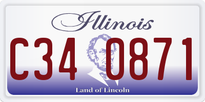 IL license plate C340871
