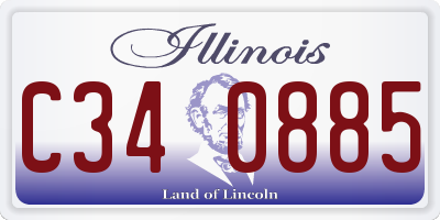 IL license plate C340885