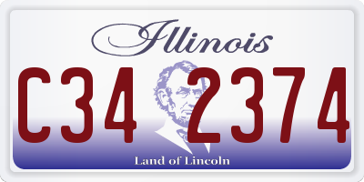 IL license plate C342374