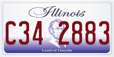 IL license plate C342883