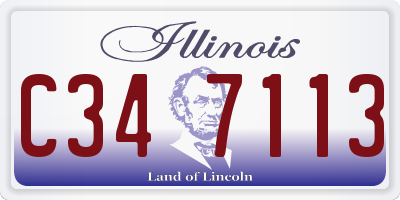 IL license plate C347113