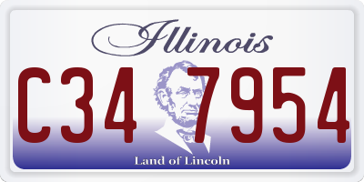 IL license plate C347954