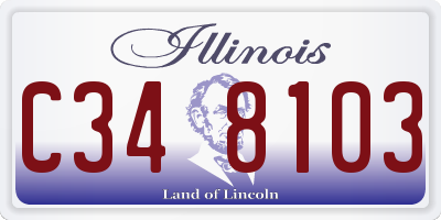 IL license plate C348103