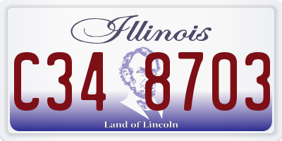 IL license plate C348703