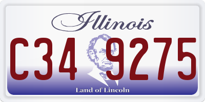 IL license plate C349275