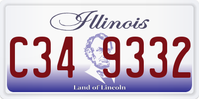 IL license plate C349332