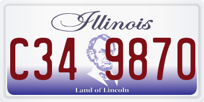 IL license plate C349870
