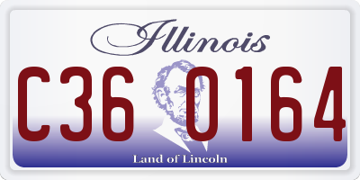 IL license plate C360164