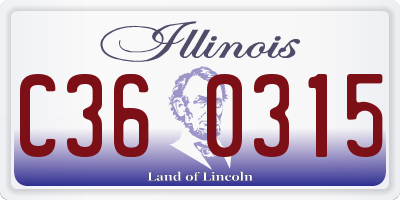 IL license plate C360315