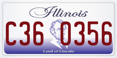 IL license plate C360356