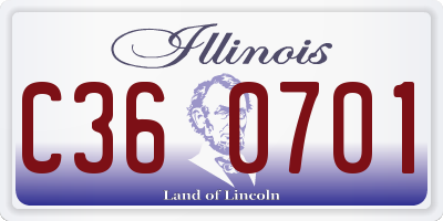 IL license plate C360701