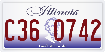 IL license plate C360742