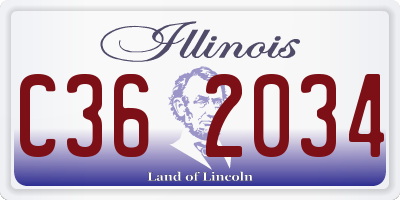 IL license plate C362034