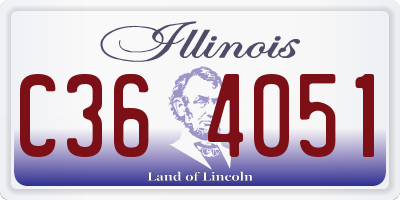 IL license plate C364051