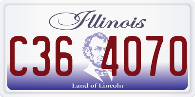 IL license plate C364070