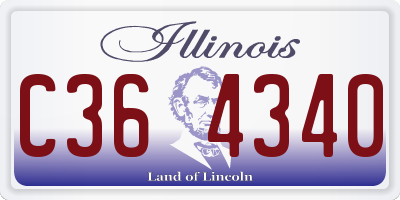 IL license plate C364340