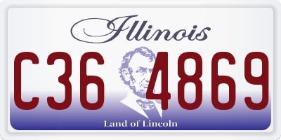 IL license plate C364869