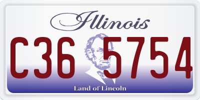 IL license plate C365754