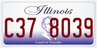 IL license plate C378039
