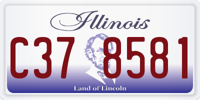 IL license plate C378581