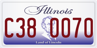 IL license plate C380070
