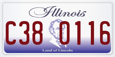 IL license plate C380116