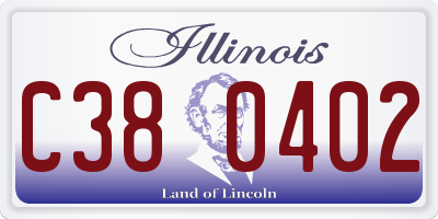 IL license plate C380402