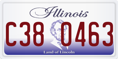 IL license plate C380463