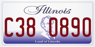 IL license plate C380890