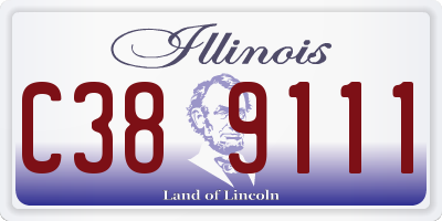 IL license plate C389111