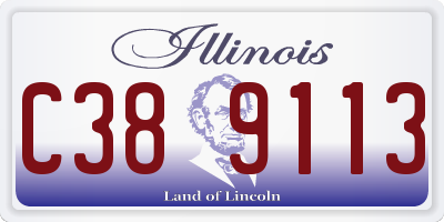 IL license plate C389113