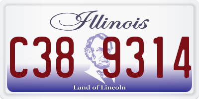 IL license plate C389314