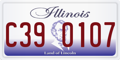 IL license plate C390107