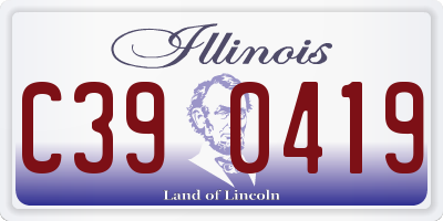 IL license plate C390419