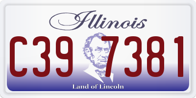 IL license plate C397381