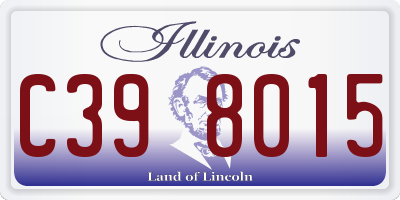 IL license plate C398015