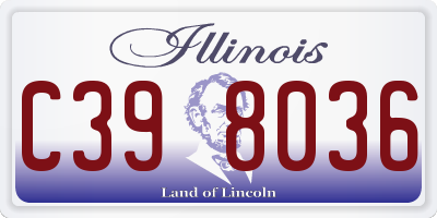 IL license plate C398036