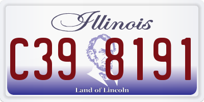 IL license plate C398191