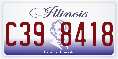IL license plate C398418