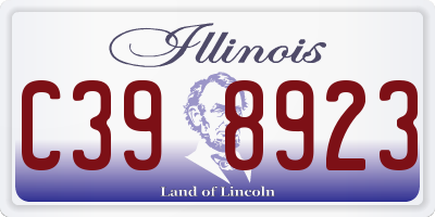 IL license plate C398923